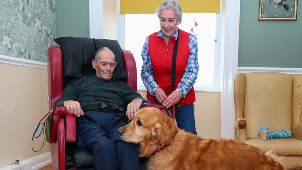 Therapy dog Dan brings joy to care home residents