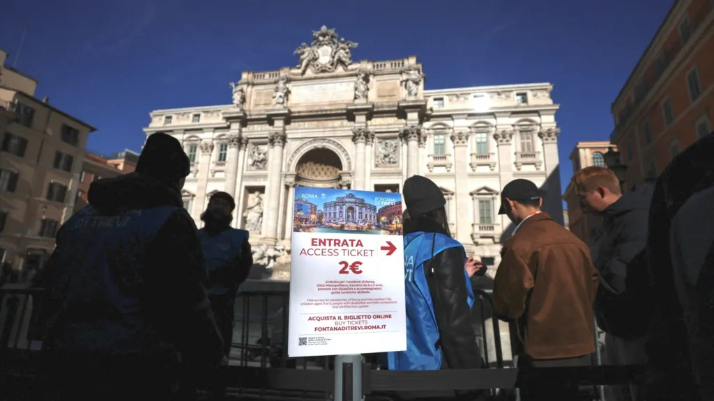 Visitors to Rome's Trevi Fountain face new fee