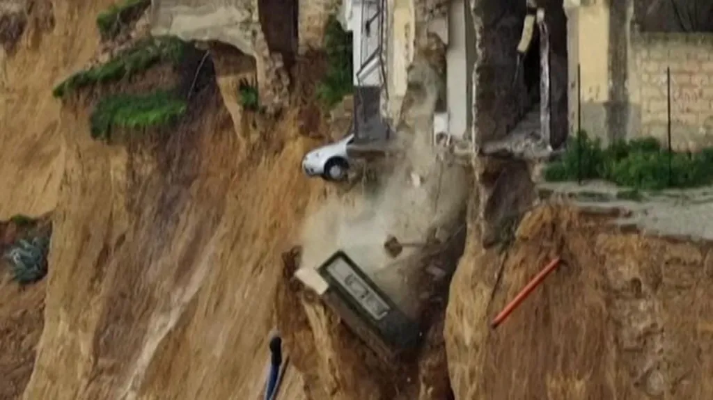 Storm Harry triggers massive landslide in Sicily