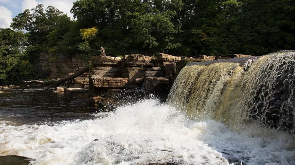 richmond falls going over limestone flats, with lots of splashes and spume