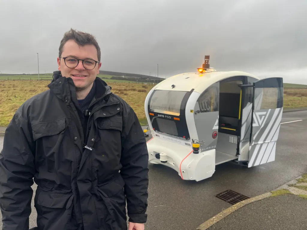 Driverless vehicle gives islanders a test ride in Orkney