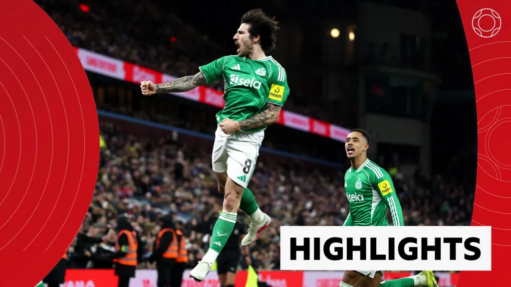 Newcastle defeats Villa in disputed cup match fueled by Tonali's performance