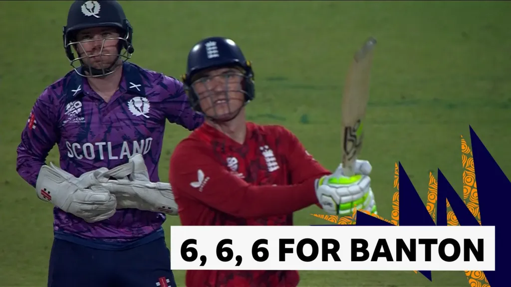 Banton hits three sixes off Watt